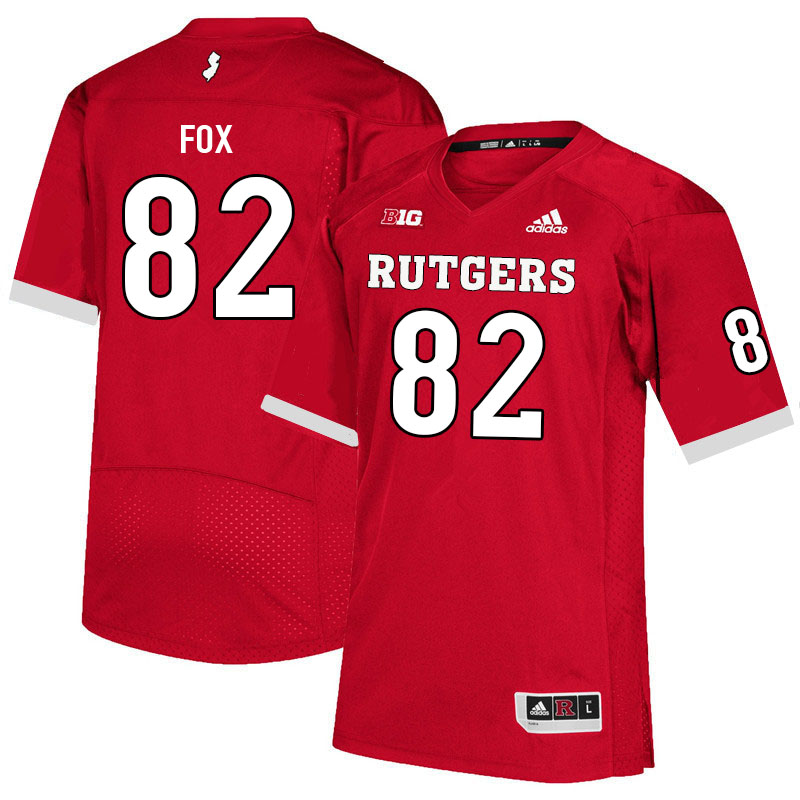 Men #82 Brayden Fox Rutgers Scarlet Knights College Football Jerseys Sale-Scarlet